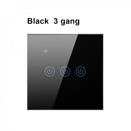 Smart light switch Without and with neutral 3-Ways Black tuya AVATTO-B-TS03 Smart light switch Without and with neutral 3-Ways Black tuya AVATTO-B-TS03